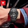 OLEVS Ceas de modă pentru bărbați Jantă roată butuc roată mașină sport Cadran rotativ 360° Ceasuri cu quartz Impermeabil Oțel inoxidabil Ceas de mână pentru bărbați