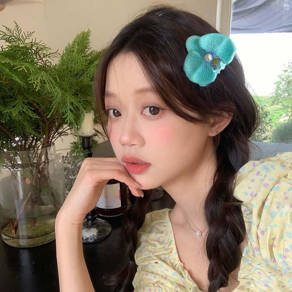 Thai Style Butterfly Orchid Hair Clip Sweet Women Side Clip Orchid Flower Hairpin  Daily