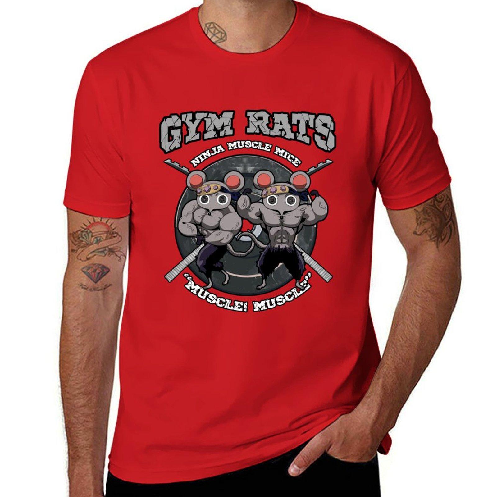 

Gym Rats Ninja Muscle Mice T-Shirt street wear graphic shirts man t shirt graphic tee shirt outfits for men S