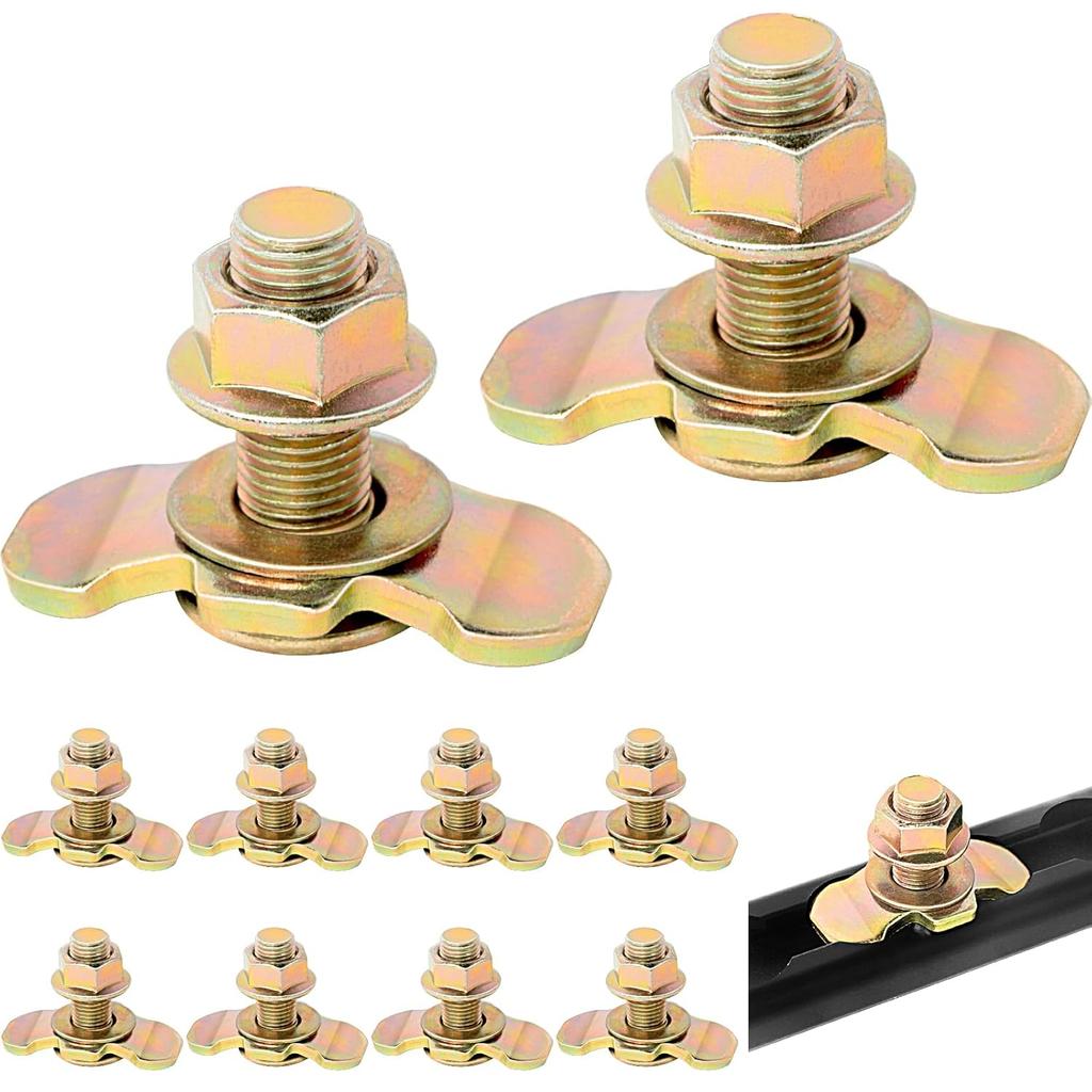 L Track Threaded Stud Fittings L-Track Threaded Double Stud Lug Fitting Tie Down, Used With L Track Rails For Truck Bed Or Trailer Cargo Control,