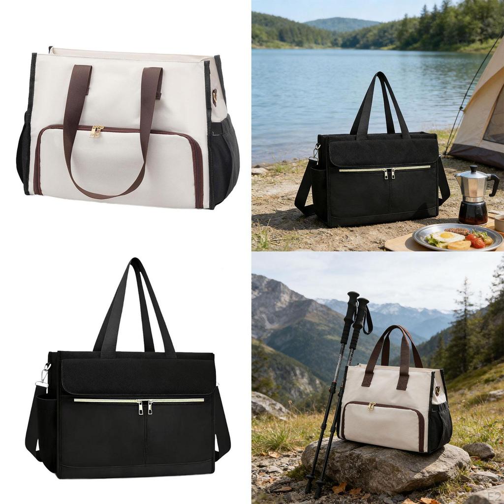 Insulated Shoulder Tote Portable Storage Bag Waterproof Women's Handbag Lunch Box for Business