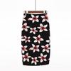 Elegant Hip Skirt Retro Floral Fashion Print High Waist Skirt Knee-length Summer Cool Short Skirt