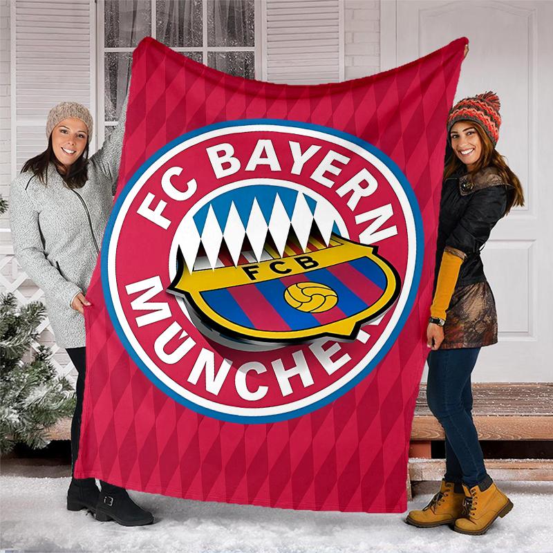 FC Bayern München logo printed throw blanket—soft,warm;versatile blanket for all seasons—perfect as &air-conditioning throw,nap blanket