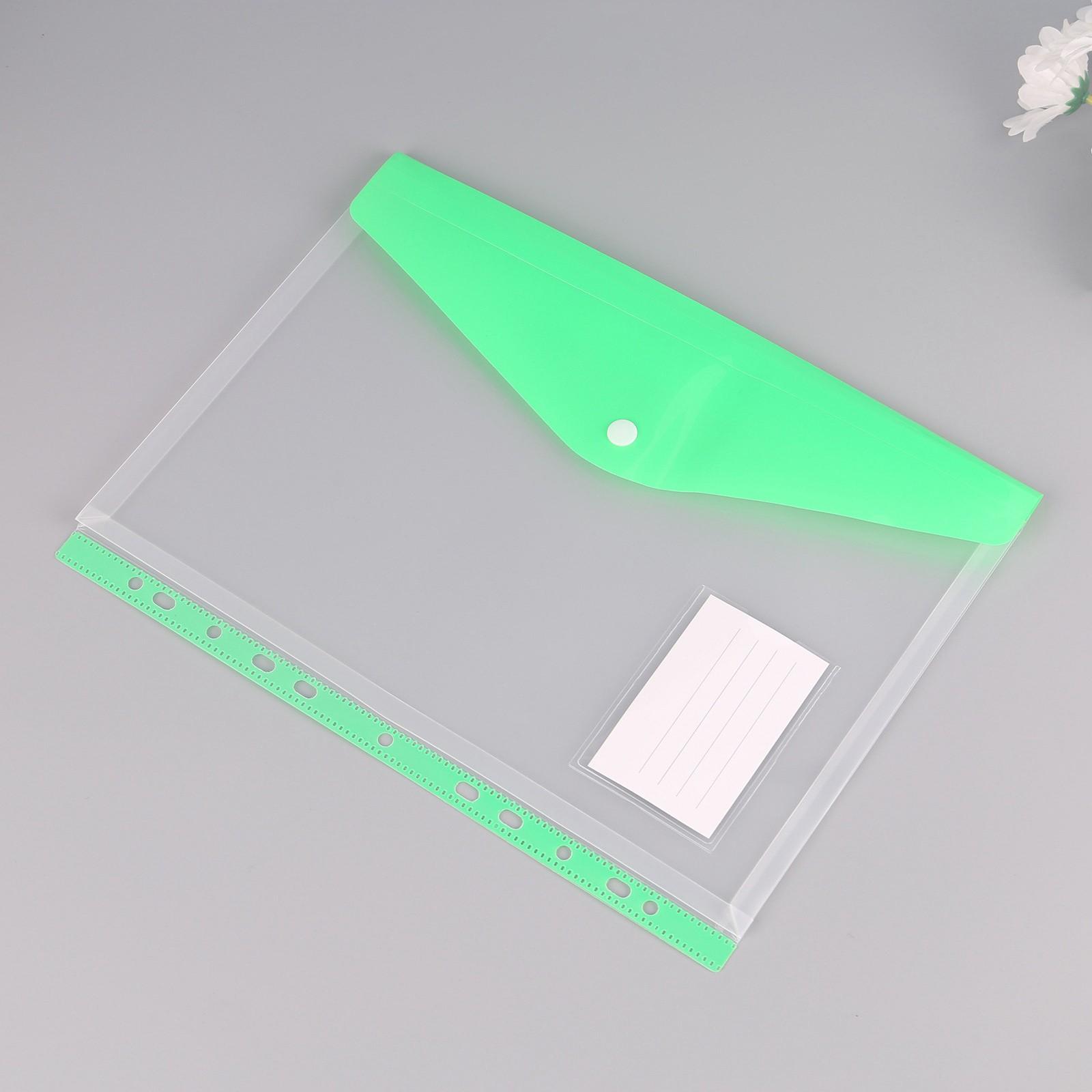 

Трехмерная сумка для документов формата А4 с 11 отверстиями, прозрачная матовая студенческая экзаменационная сумка, сумка для хранения с кнопками и этикетками One Size зелёный