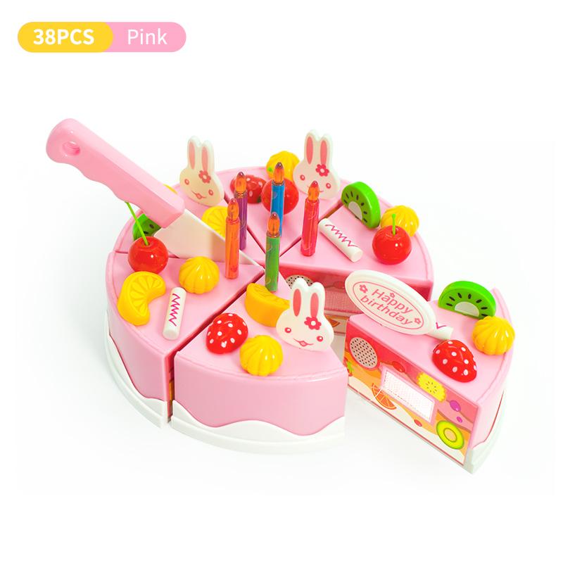 Girl Toy Cake DIY Minature Food Simulation Pretend Play Kitchen Set Tea Kid Cut Game Education Children Toys For 3 Year Birthday