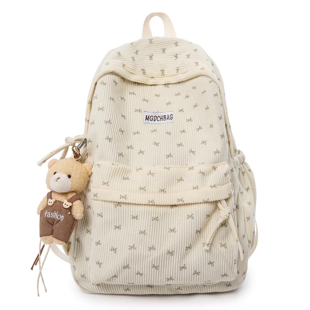 Schoolbag, High Aesthetic Value, Soft Girl Bow, Girly Cuteness, Korean Fashion, Versatile Laptop Backpack for Middle and High School Students