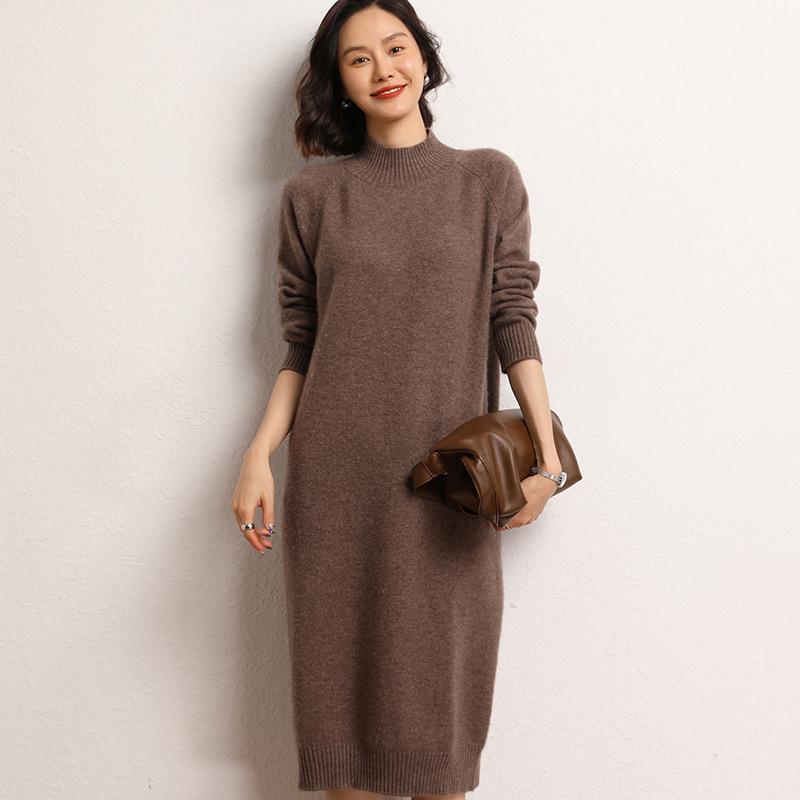Cashmere Slim Fit High Neck Sweater Dress - Autumn/Winter 2026 Collection