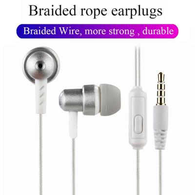 Écouteurs intra-auriculaires filaires pour sport, basses, avec micro, son compatible HIFI HD, haute fréquence, tressé, 3.5mm