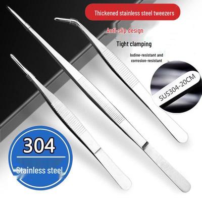304 Stainless Steel Multifunctional Tweezers: Thickened Straight & Round Head, Bent Tip, Ideal for Aquatic Plants and Succulents.