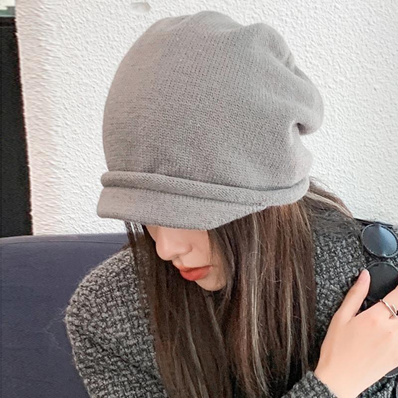 Wool Hat Breathable Autumn And Winter Couple Men Women Lazy Knitted Pile Hat