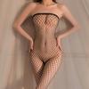 Off Shoulder Open Crotch Underwear Babydolls Fishnet Hollow Bodystocking Sexy Crotchless Lingerie Women Erotic Baby Doll Dresses