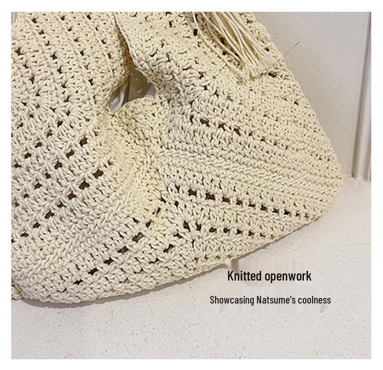 2025 Retro Mångsidig Vävd Handväska med Stor Kapacitet - Stilfull, Utskuren Design för Pendlar