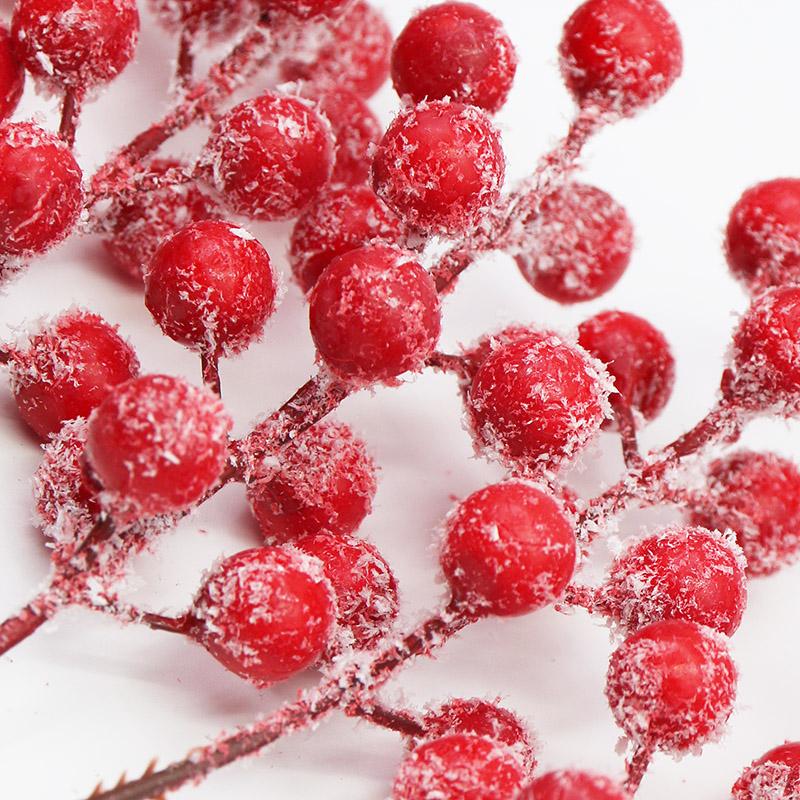 10 Pcs 22cm Artificial Snowflake Berry Branches Christmas Tree Home Vase Decoration Stems