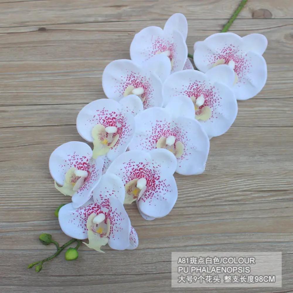 Latex 9-Heads Artificial Butterfly Orchid  3Dprint  Large Size  Fake Phalaenopsis Silicon PU Real Touch Wedding Home Decor