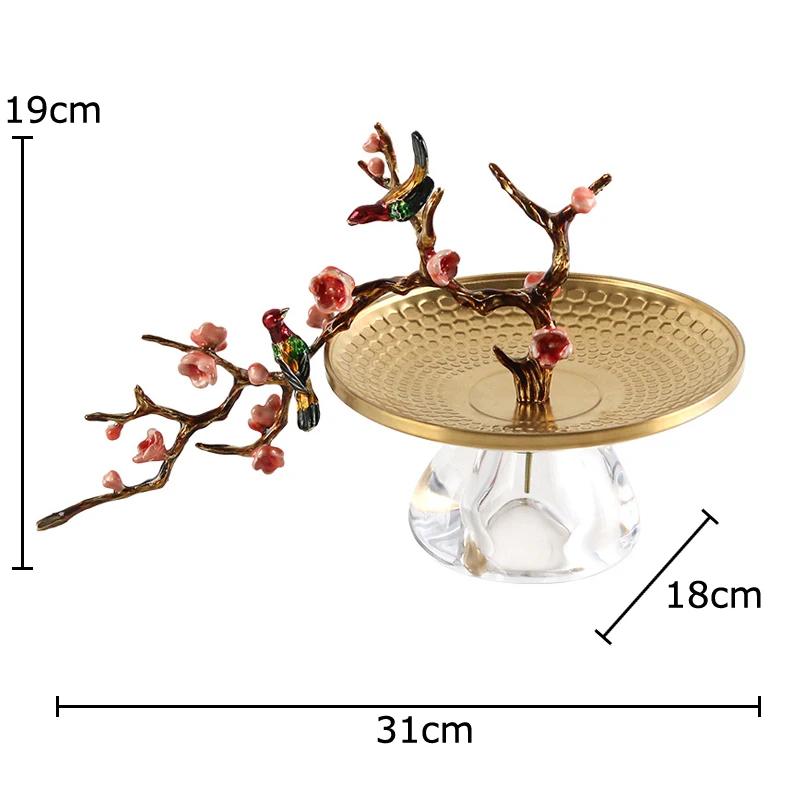 Plum Blossom Branch Decorative Fruits Bowl Storage Tray Breakfast Dinner Plates Hotel Restaurant Fruit Plate Dessert Cutlery