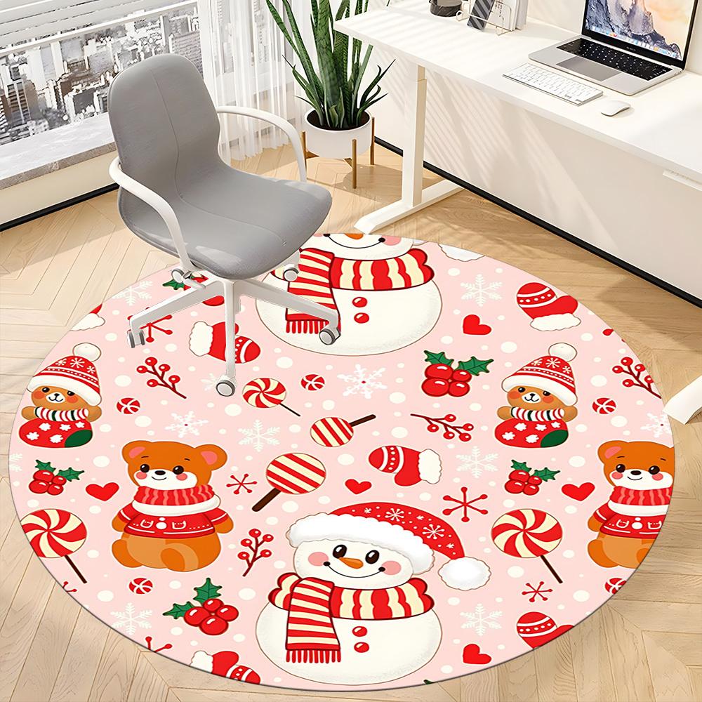 1pc Christmas, Winter Chair Carpet for Office, Non slip, Soft and Durable Office Rug