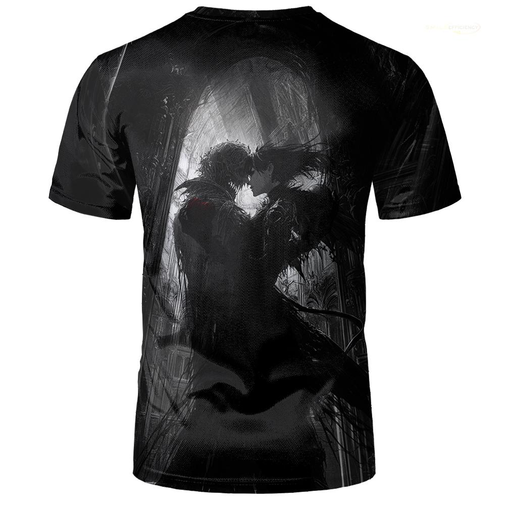 Devil Apple Gothic Cool T-shirt Comic Illustration Fashion Short-sleeved O Neck Tops Oversized Boys And Girls 3D Printed T Shirt