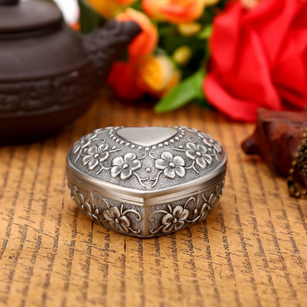 Carved Flower Metal Jewelry Box Metal Construction Antique Jewelry Box  Home Decor