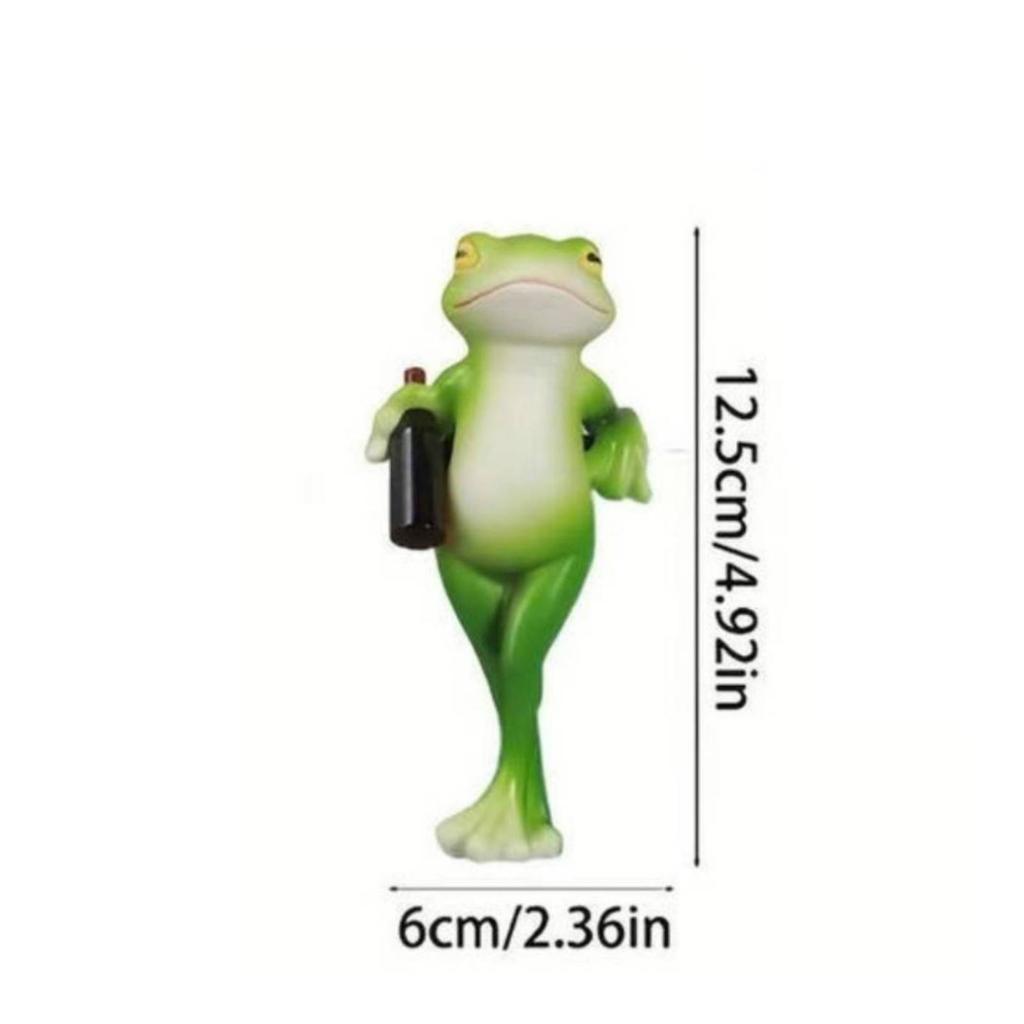 Decorative Cartoon Frog Ornament Animal-Themed Resin Figurine Colorful