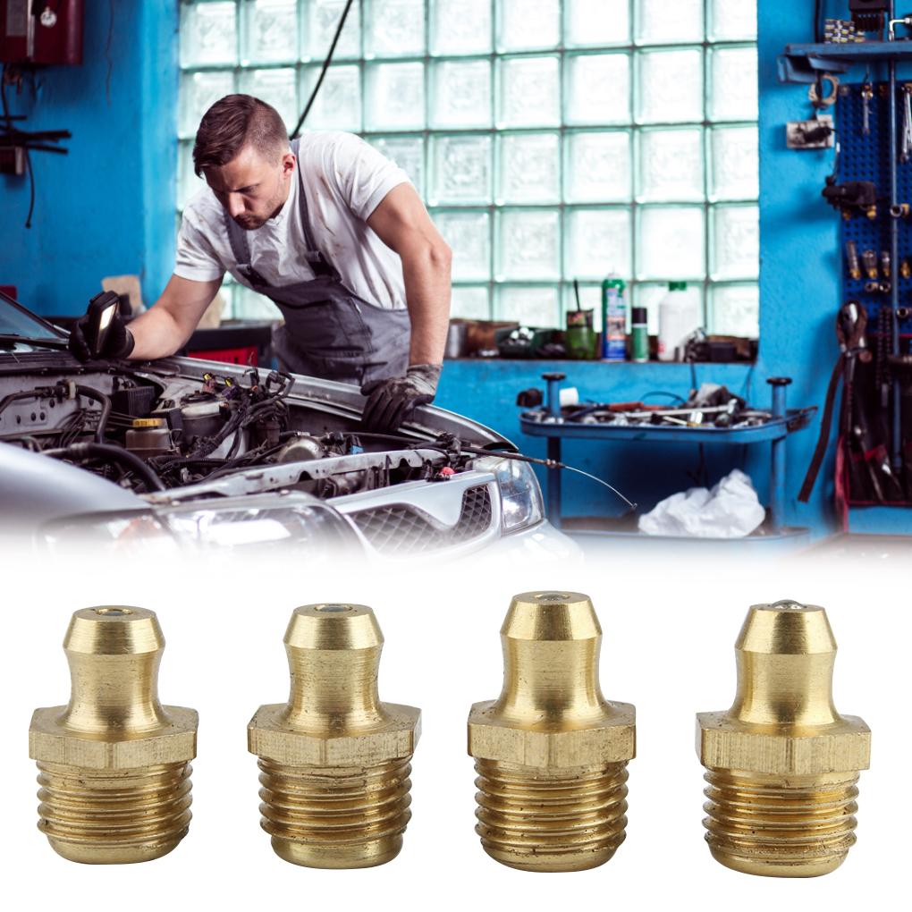 15 Pcs/set M6 M8 M10Brass Grease Zerk Nipple Copper Oil Mouth Thread Straight 45 90 Degree Universal Joint Grease Gun Nozzles