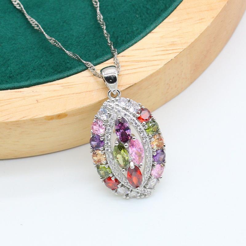 Nový evropský a N módní šperk proti alergiím AAA zirkonový náhrdelník náušnice prsten šperková sada