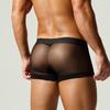 Men's Solid Color Low-rise Boxer Briefs Ice Silk Mesh Patchwork Boxers Minimalist Style Comfortable Boxer Underwear