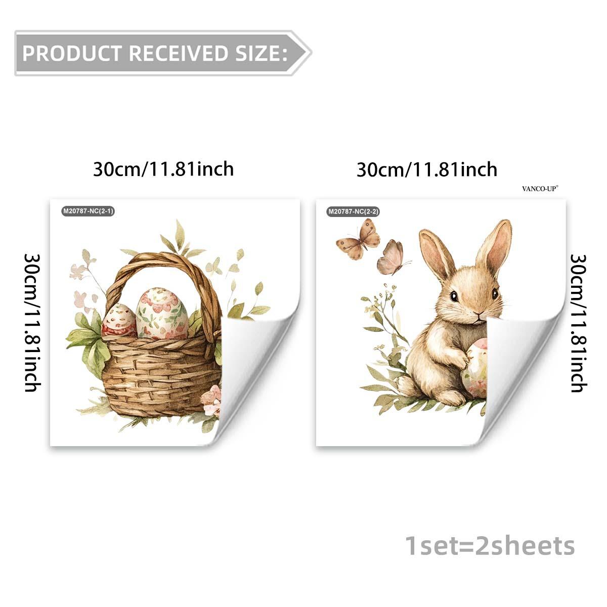 

Easter Wall Stickers, Rubber Duck Bunny Floral Butterfly Decor, Self-Adhesive Wall Art for Bedroom Living Room Holiday Decoration as pic