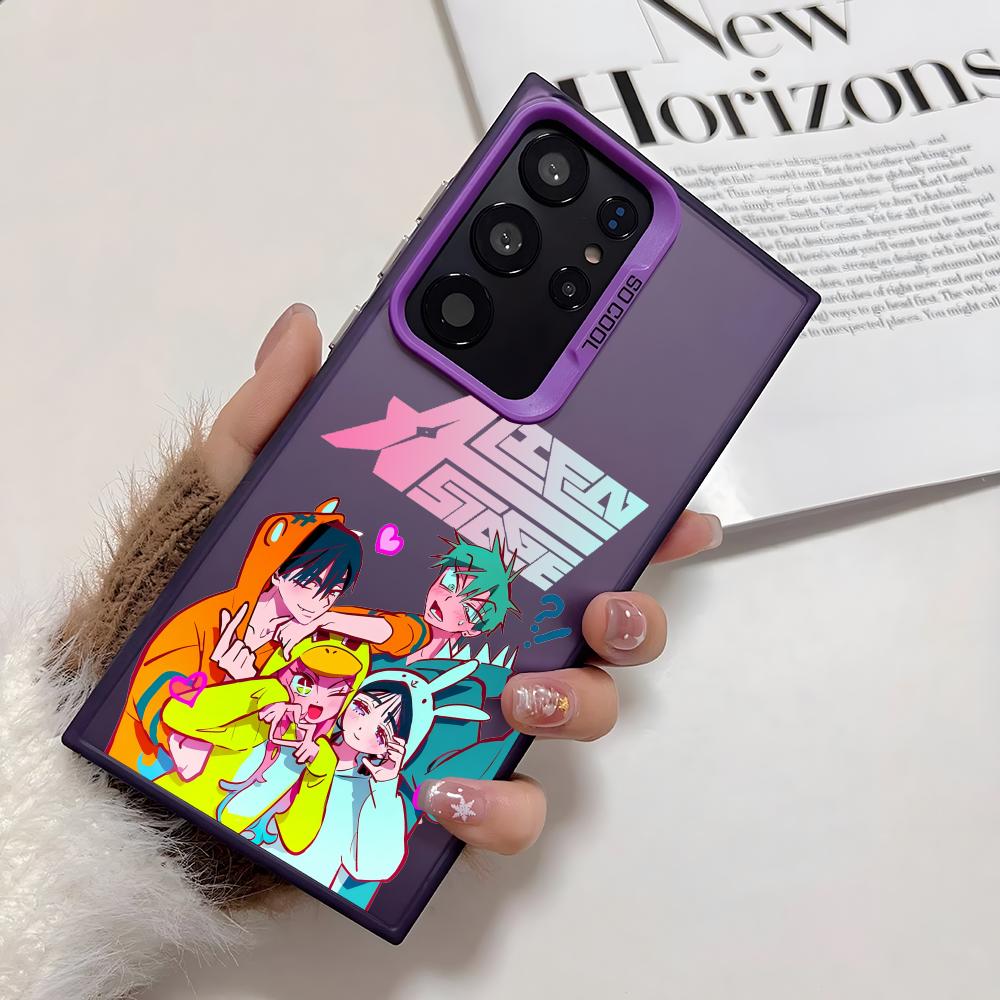

Cartoon Alien Stage Phone Case For Samsung Galaxy S25 S24 S23 S22 S21 Ultra Plus 5G Shiny TPU Shockproof Cover Gift Galaxy S23 FE