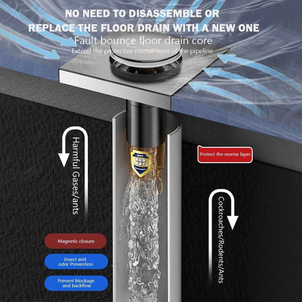 Stainless Steel Press-Type Floor Drain Pedal Type Pop Up Bounce Shower Foot Floor Drain Removable Anti-odor Sewer Floor Strainer