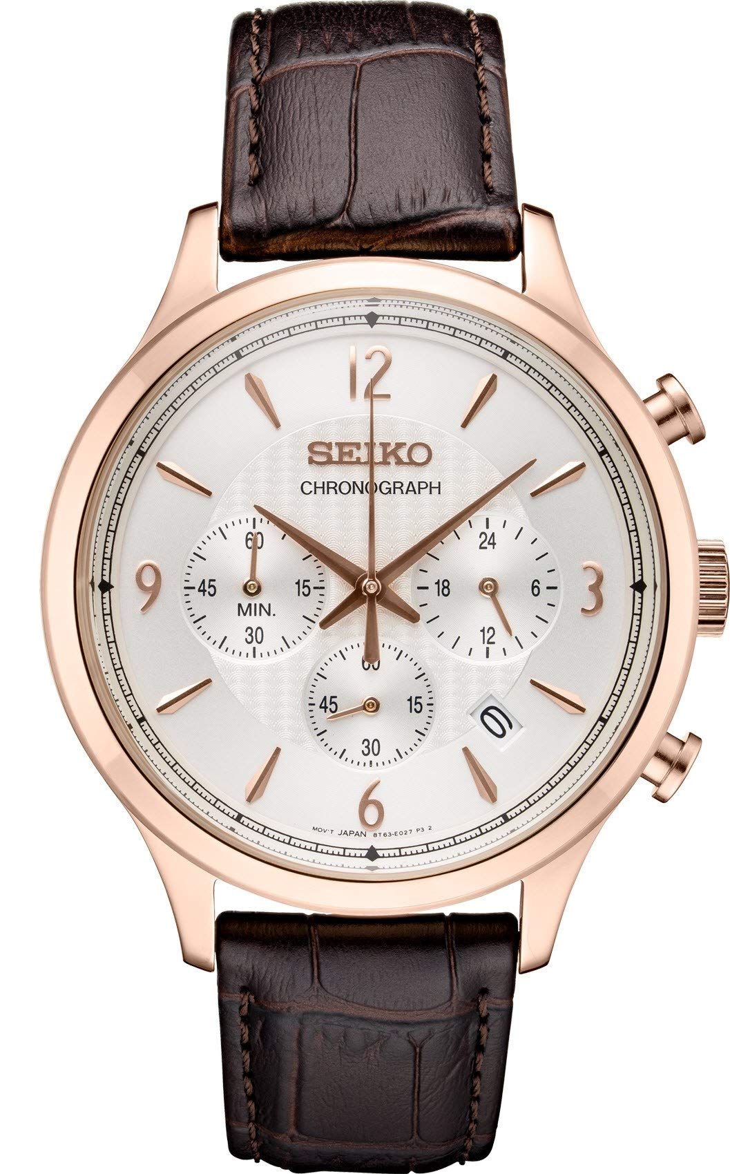 

[Seiko] SEIKO Wristwatch Chronograph Quartz SSB342P1 White Brown Men s Overseas Model [Re-imported]