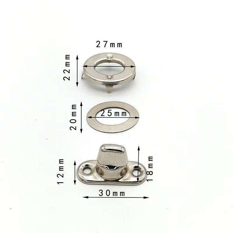 Oval Rotating Zinc Alloy Handbag Twist Lock with Iron Buckle