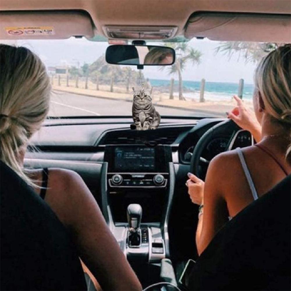 Simulation Model Car Acrylic Pendant Cat Car Pendant Animal Acrylic Pendant Car Hanging Ornament