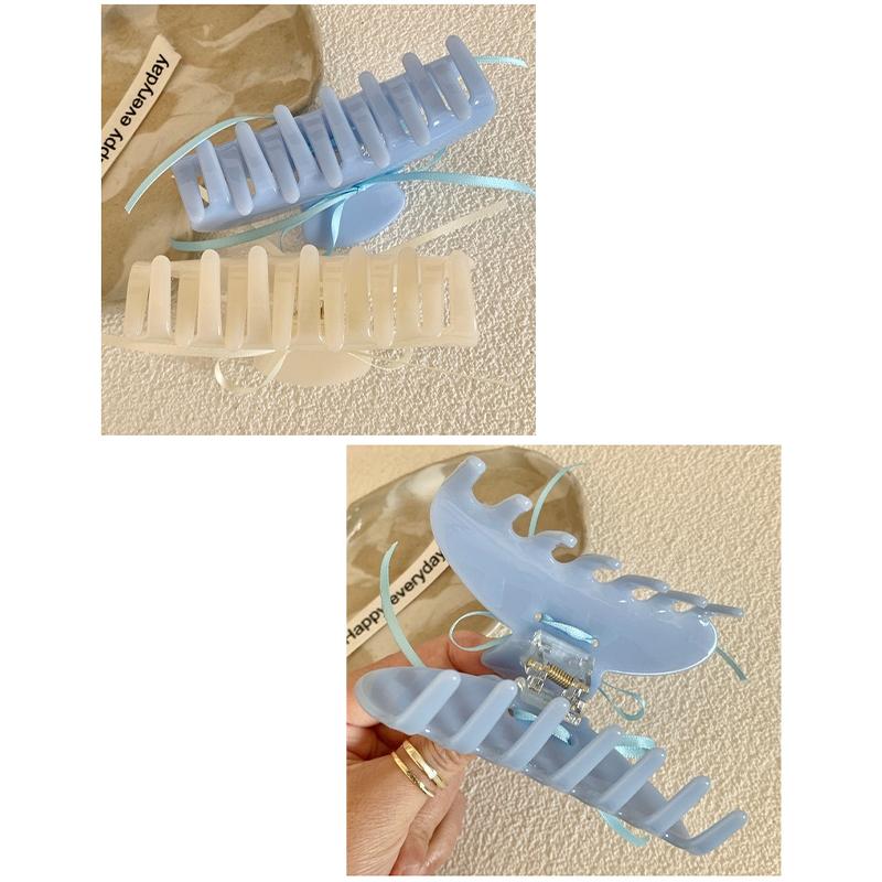 New Style Cute Sweet Hair Claw with Ribbon Bowknot Simple and Fashion Shark Clip Women Girls Hair Accessories Hair Clip Headwear