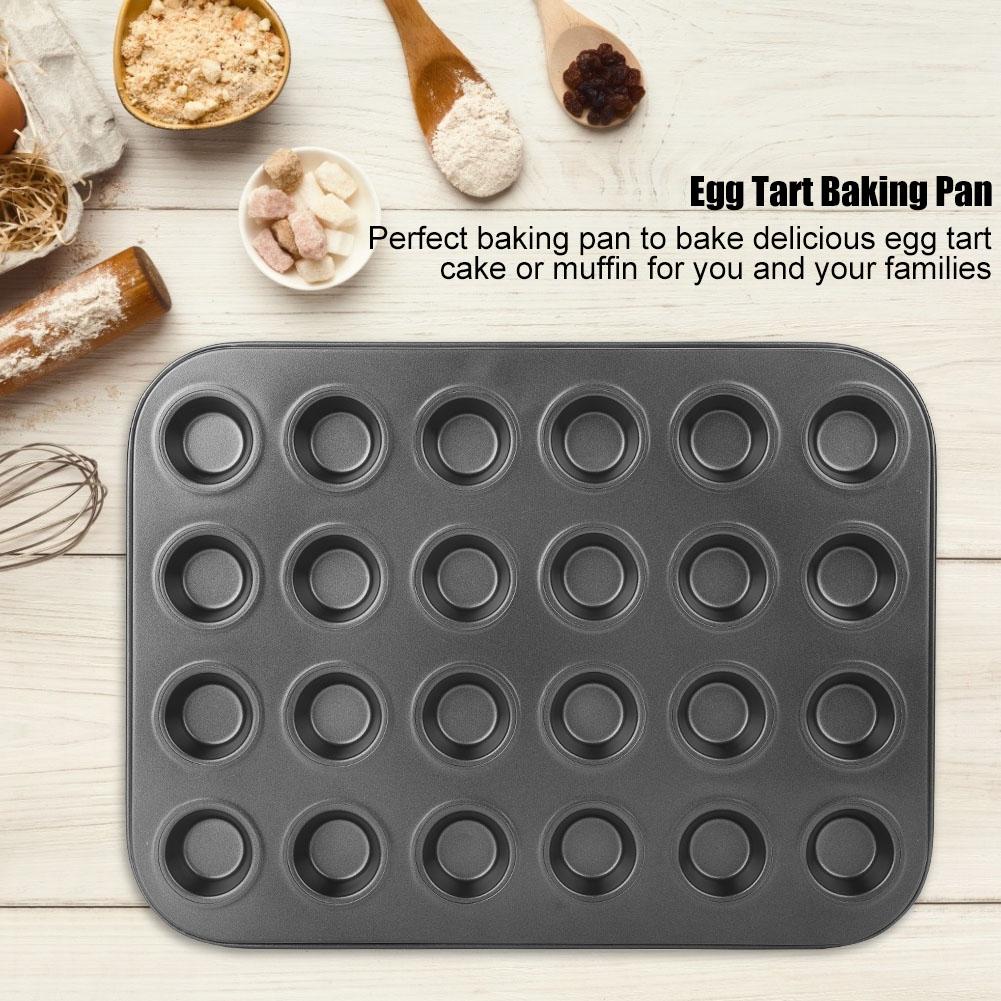 24 Cups Stainless Steel NOn Sticky Cake Muffin Egg Tart Baking Pan Mold