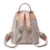 Letter Graphic Zipper Backpack Women's Waterproof Book Bag Casual PU Leather Daypack