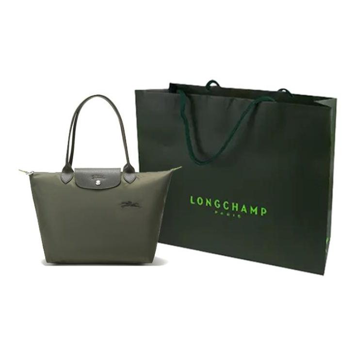 Longchamp Le Pliage Green 28 Langer Griff Umweltfreundliche Leinwand Knödel Schultertasche Medium Damen Taschen Waldgrün 2605919479