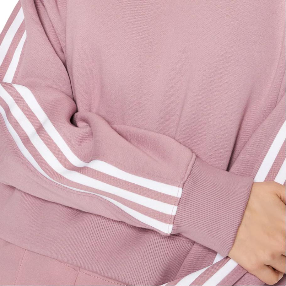 Adidas Originals Logo Print Cropped Comfortable Breathable Pullover Sweatshirt Women Tops Purple-Red HC2027