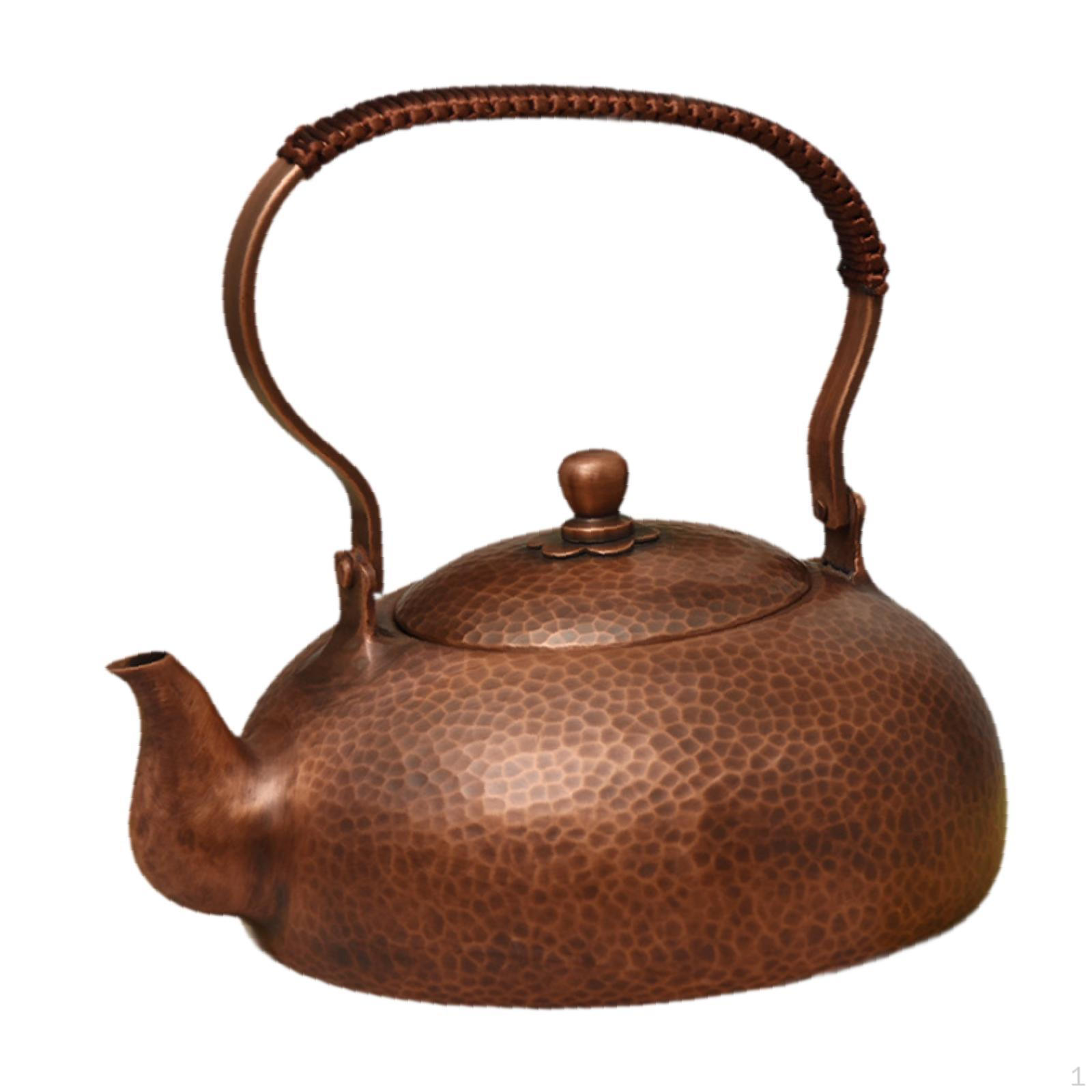 

Китайский чайник, медный чайник, 2 л, плита, горшок для кунг-фу с изолированной ручкой, кофе vintage color