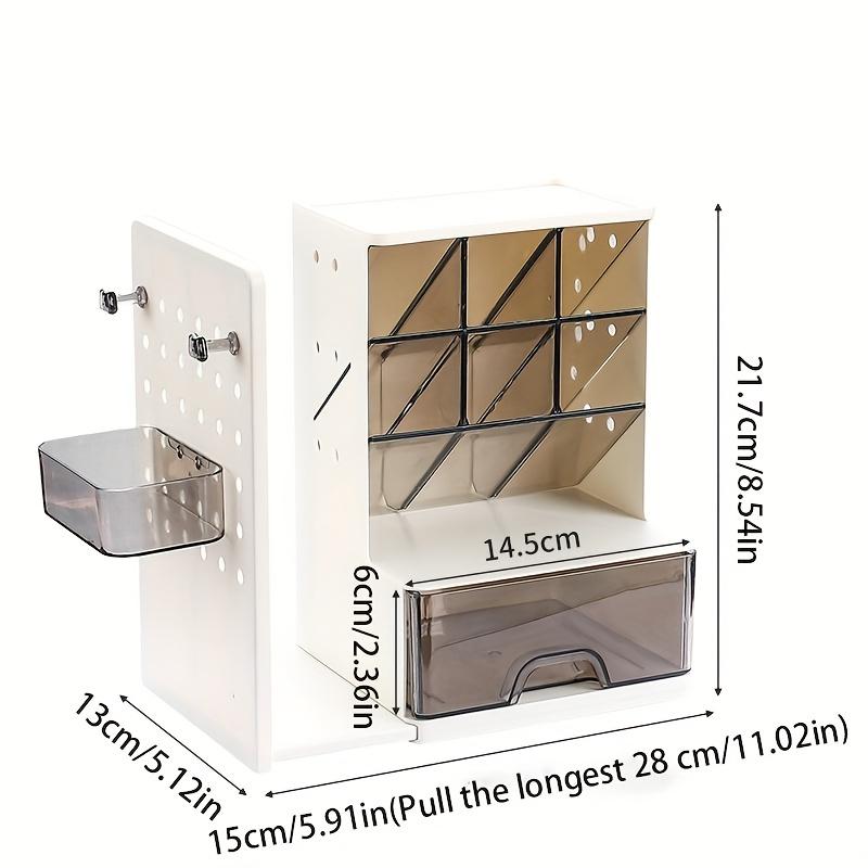 1 peça Suporte de Livros Retrátil de Grande Capacidade Porta-Canetas Organizador Compartimentos em Camadas, Design de Gaveta, Armazenamento de Mesa de Plástico Durável para Estudantes Escritório