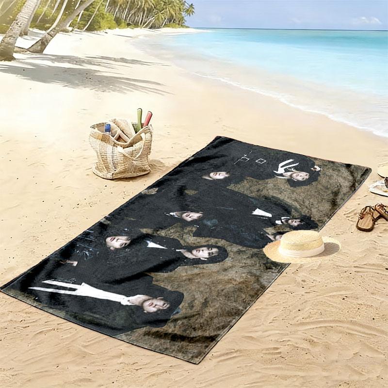 skz Print Beach Towel, Large Soft Quick Dry Towel for Beach Camping Swimming