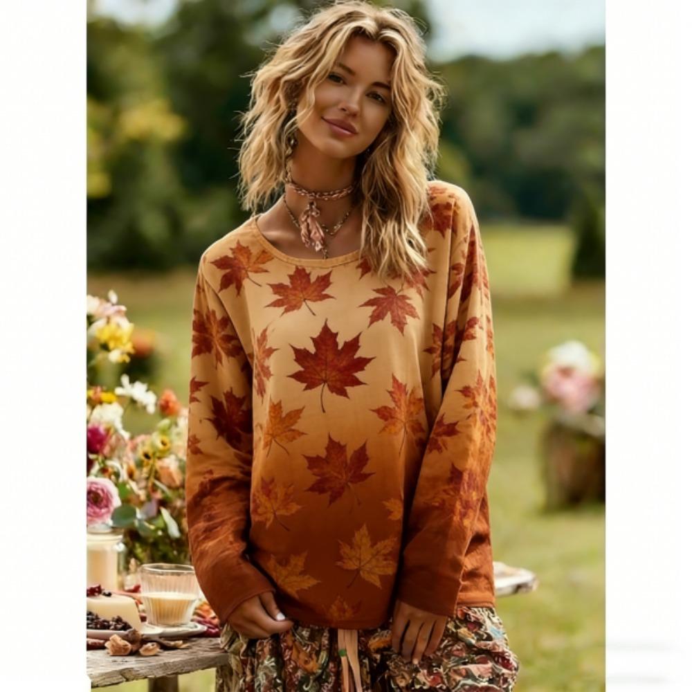 Europe and America Women's Long Sleeve T-shirt Fashion Butterfly Print Comfortable Women's Pullover Outdoor Oversized Tees Top Clothing