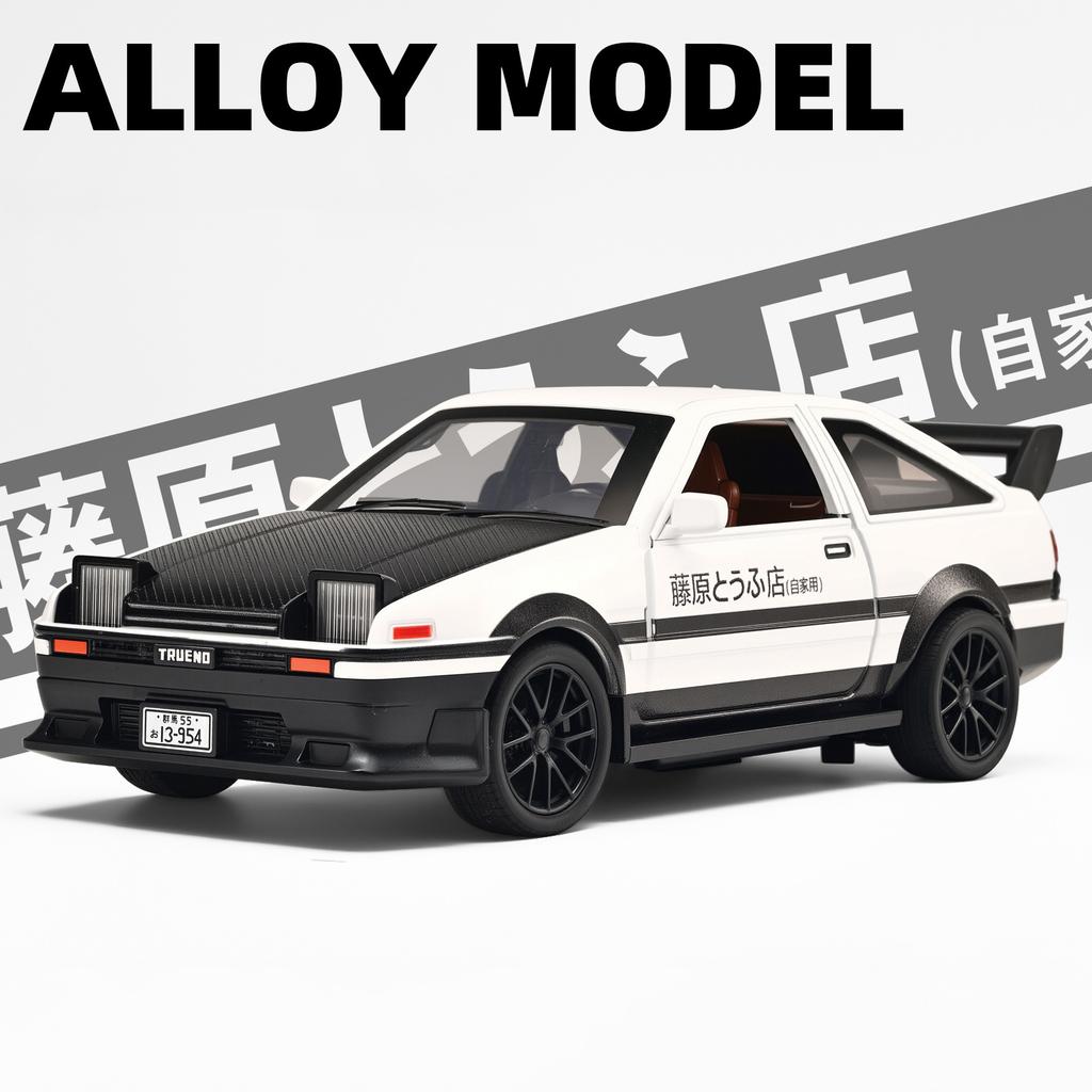 1/32 Toyota Initial D AE86 Drift Function Alloy Car Diecasts & Toy Vehicles Metal Toy Car Model Sound and Light Collection Kids Toy