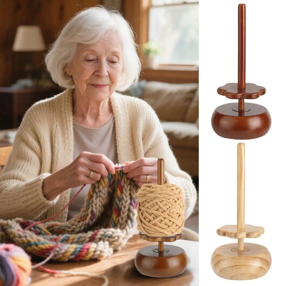 Portable Wooden Yarn Winder Stand Reusable Magnetic Skein Rack Crochet Winder  Yarn Spinning