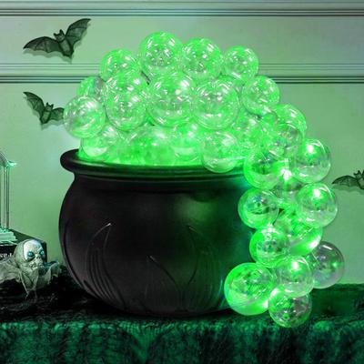 Bubbling Cauldron Set Large Witches Cauldron with String Light Black Plastic Bowl