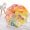 1pc Floral Pattern Automatic Folding Umbrella, 8-Rib Sturdy Canopy, Portable Travel Umbrella for Outdoor Use