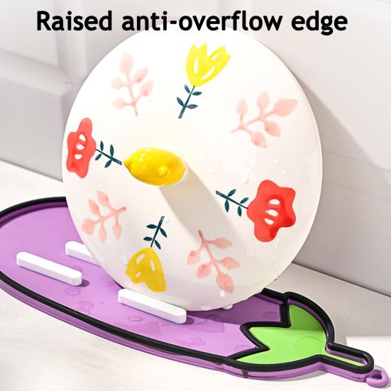 Vegetable Pot Lid Holder Non-slip Heat-Resistant Eggplant Carrot Cabbage Corn Radish Kitchen Counter Pot Lid Storage Drying