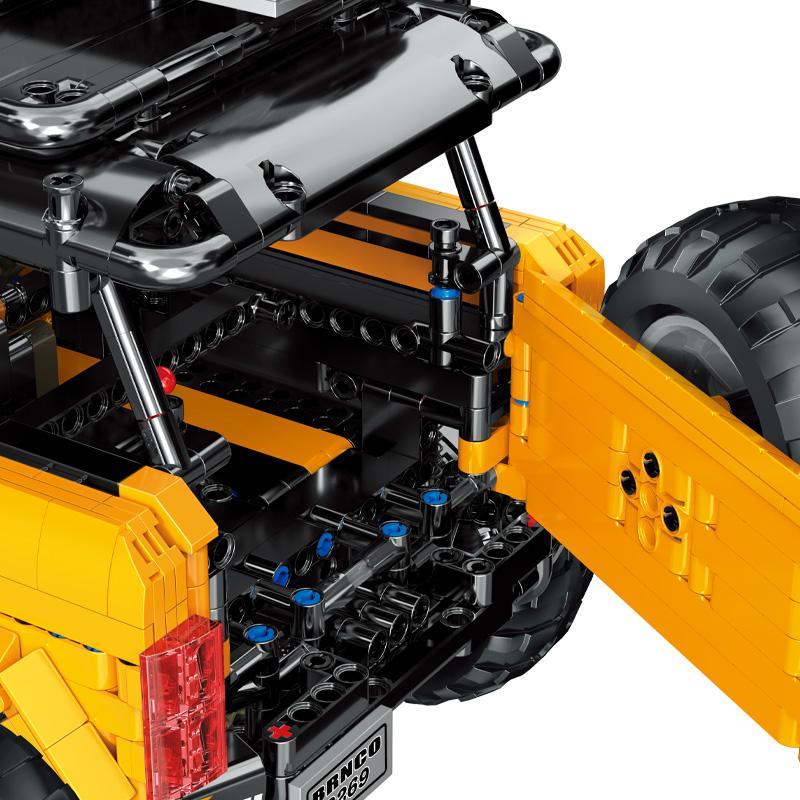 MOC Set Gifts Kids Toys Yellow Wild Horse Trail Blazers Off Road SUV Car Vehicle Model Building Blocks Technical Bricks