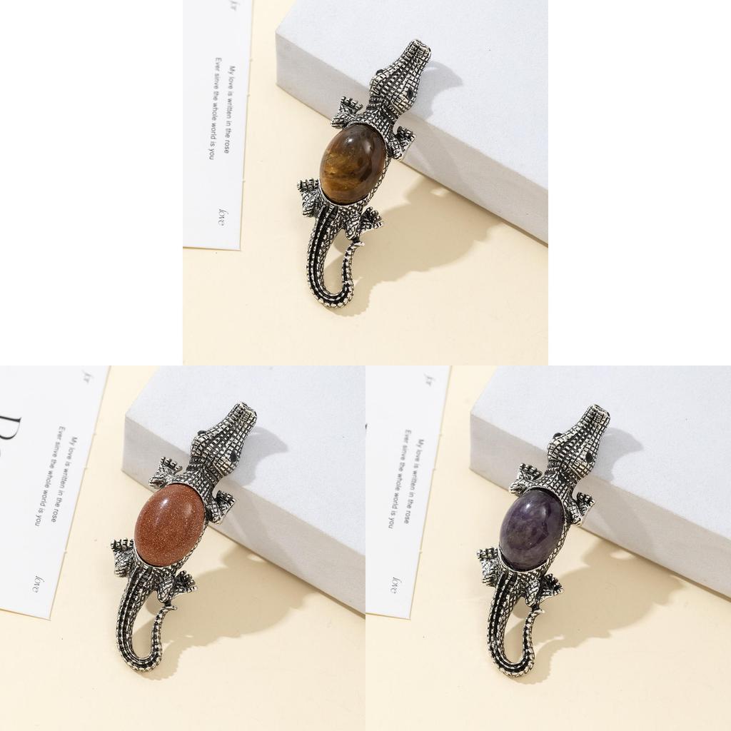 Creative Cartoon Crocodile Brooch With Alloy Inlay For Jewelry Making And Accessories