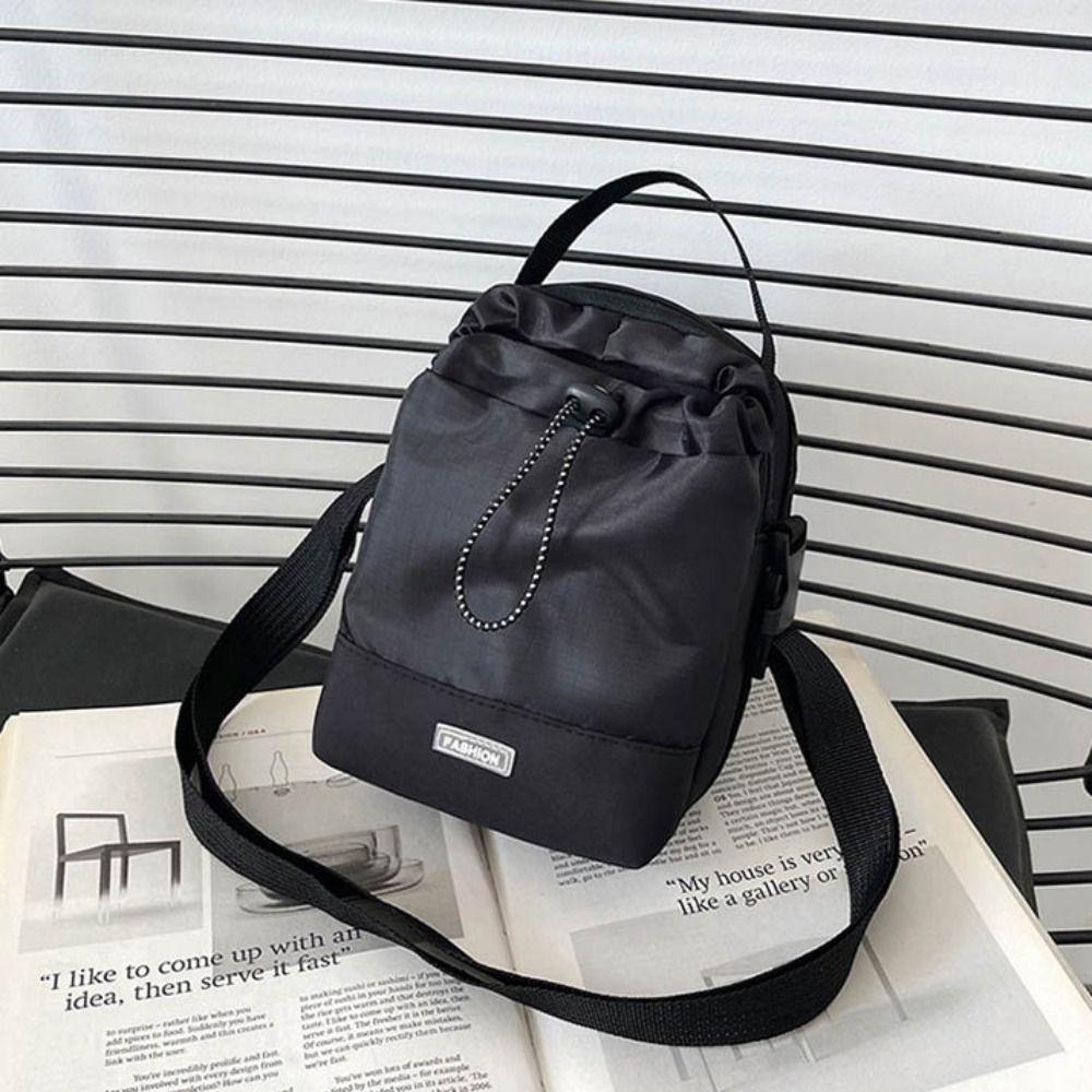 Nylon Phone Bag Lightweight Women Crossbody Bag Leisure Drawstring Shoulder Bag  Daily