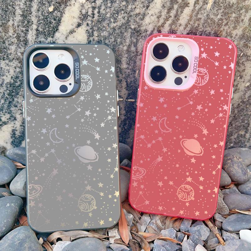 Starry Night space constellations stars Phone Case for iPhone 13 Mini 15 Plus 16 15 13 14 11 12 Pro Max Shockproof Laser Cover